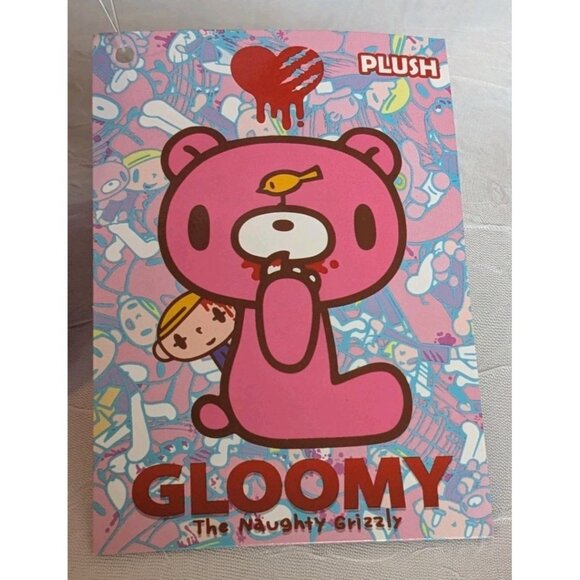 NWT Gloomy Grizzly Plush Mori Chack Naughty Bear Pink 2022 Horror Bloody 12.5" - Picture 2 of 16